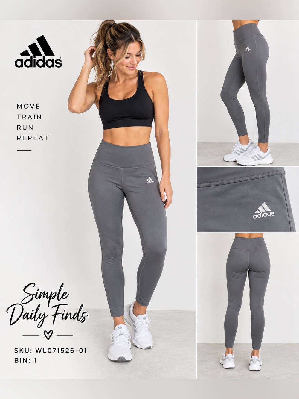 Adidas Climalite Women Small Gray High Rise 7/8 Workout Leggings Athletic